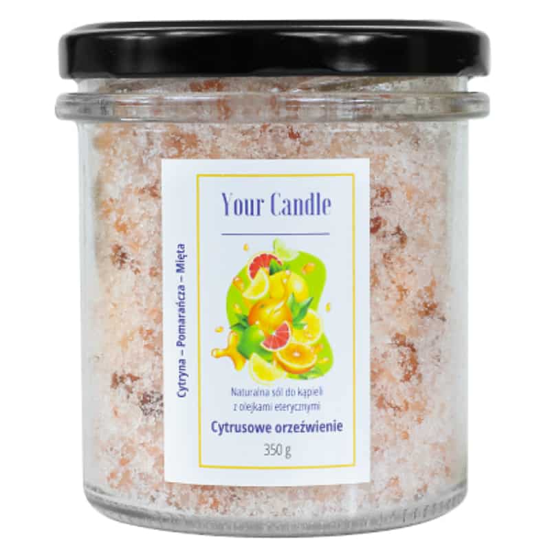 Sare de baie naturală cu uleiuri esențiale răcoritoare de citrice 350 g Your Candle