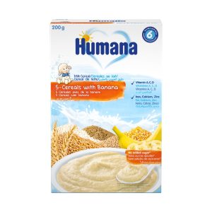 5 cereale cu lapte si banana 6 luni+