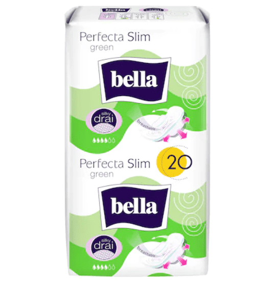 Absorbante Perfecta Slim Green Silk, 20 bucati, Bella 1 Absorbante Perfecta Slim Green Silk