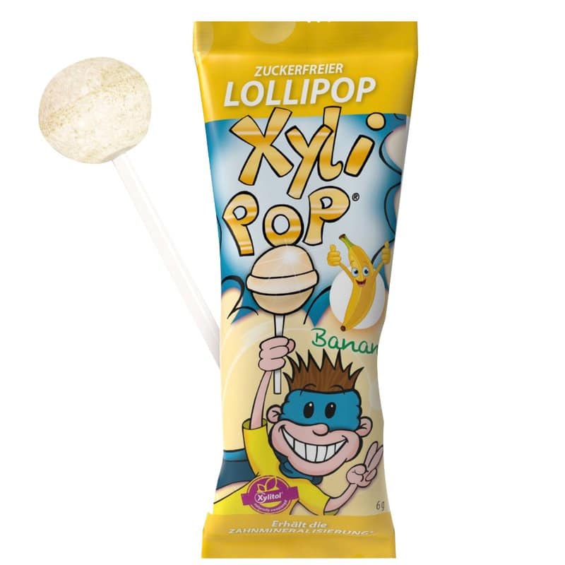 Acadea cu aroma de banana pentru +3 ani Xylipop