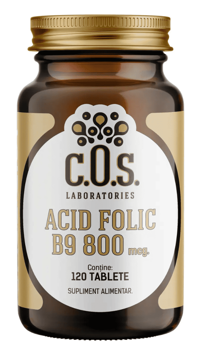 Acid Folic B9 800mcg, 120 tablete, COS Laboratories 1 Acid Folic B9 800mcg