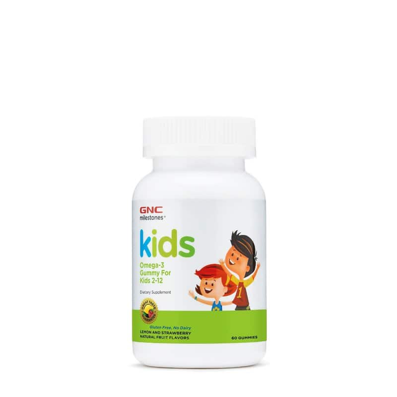 Acizi Grasi Omega-3 pentru Copii 2-12 ani cu aroma naturala de lamaie si capsuni Kids Omega-3 Gummy