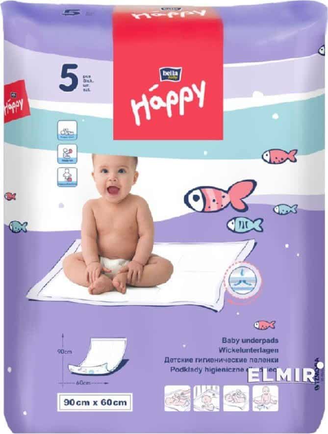 Aleze igienice absorbante Happy 90x60cm, 5 bucati, Bella Baby 1 Aleze igienice absorbante Happy 90x60cm