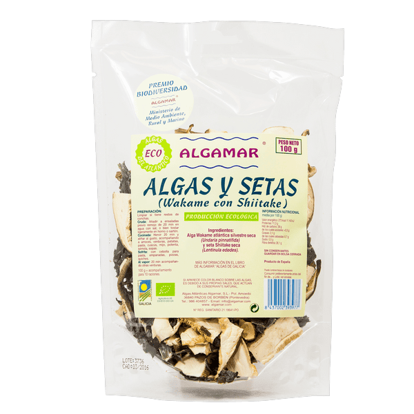 Alge wakame shiitake uscate bio 100g - ALGAMAR