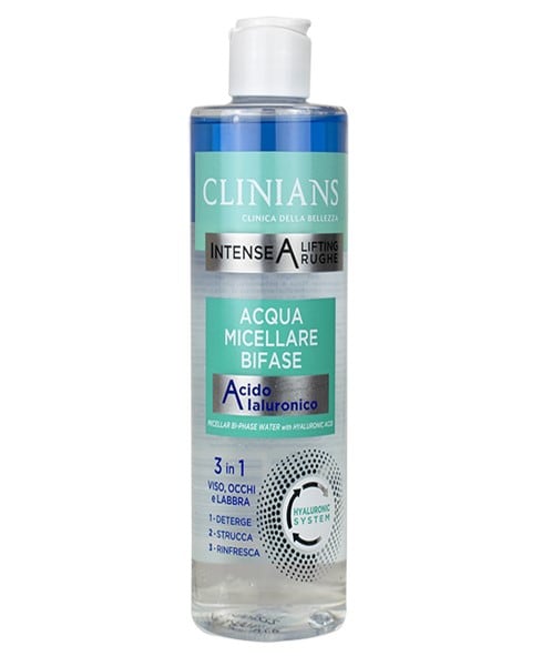 Apa micelara bifazica cu Acid Hialuronic, 400ml, Clinians 1 Apa micelara bifazica cu Acid Hialuronic