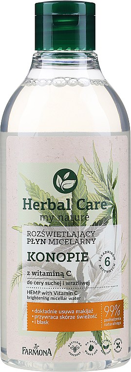 Apa micelara iluminatoare cu extract de canepa si vitamina C