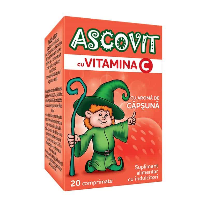Ascovit cu aroma de capsuni 100 mg
