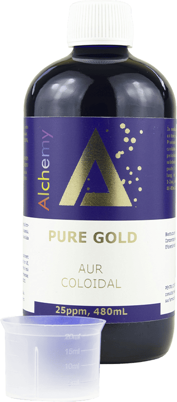 Aur coloidal PureGold 25 ppm, 480ml, Aghoras 1 Aur coloidal PureGold 25 ppm