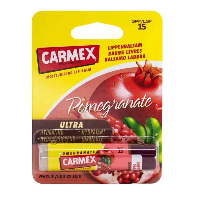 Balsam reparator pentru buze uscate si crapate cu aroma de rodie SPF15