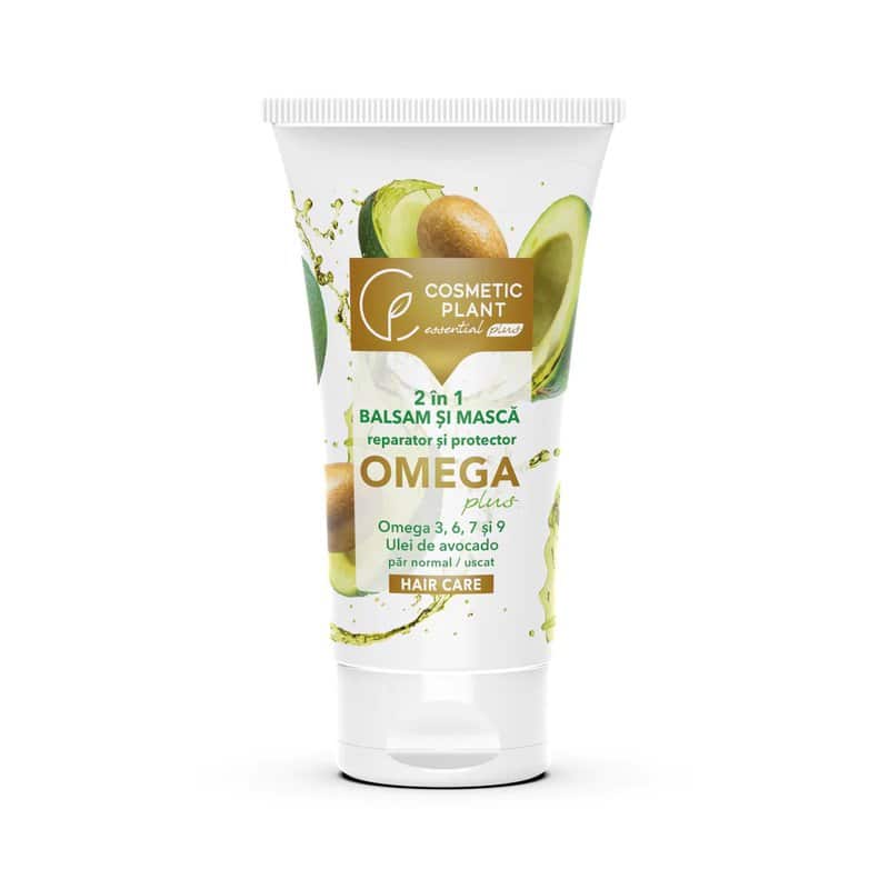 Balsam si masca 2 in 1 reparatoare cu omega 3 6 7 9 si ulei de avocado Omega Plus