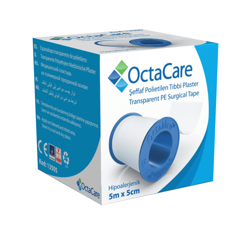 Banda adeziva cu suport de plastic, 5cmx5m, Octacare 1 Banda adeziva cu suport de plastic