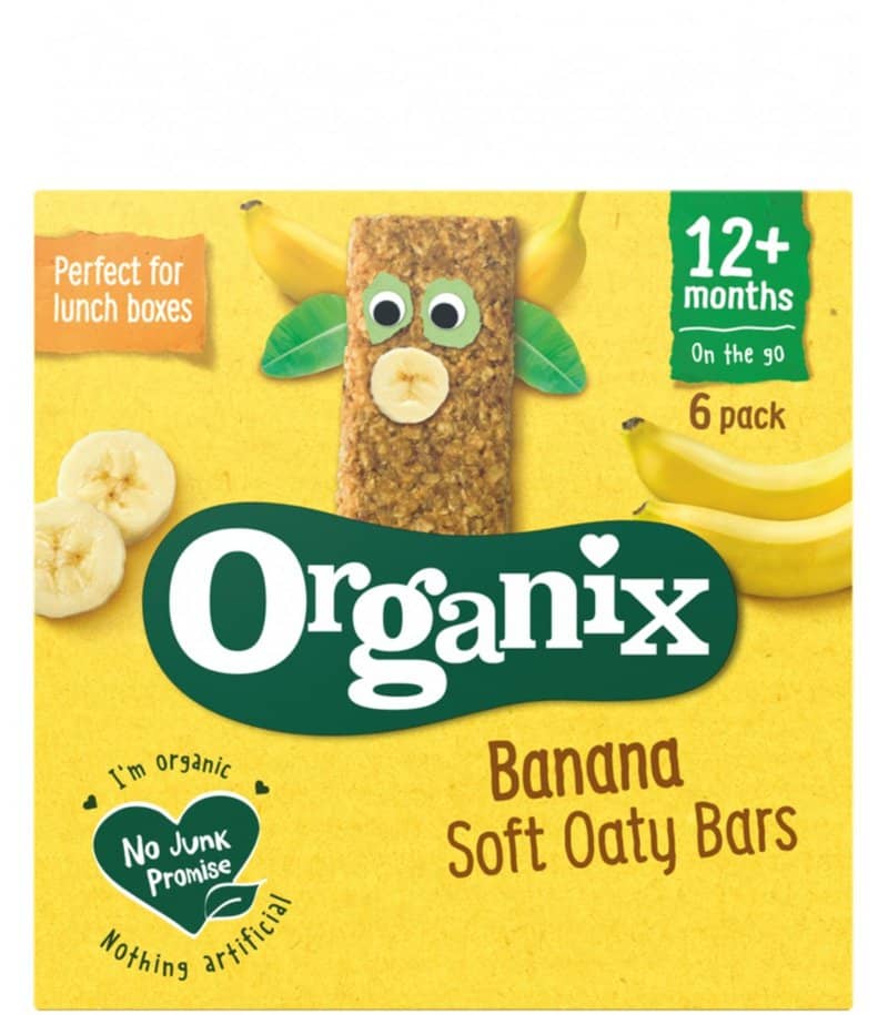 Batoane ecologice din ovaz integral cu banane +12 luni, 6x30g, Organix 1 Batoane ecologice din ovaz integral cu banane +12 luni
