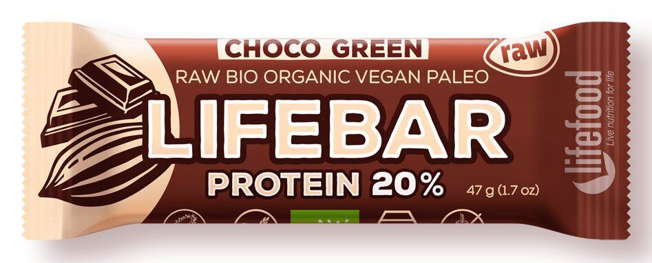 Baton cu ciocolata si proteine raw Lifebar Bio, 47g, Lifefood 1 Baton cu ciocolata si proteine raw Lifebar Bio