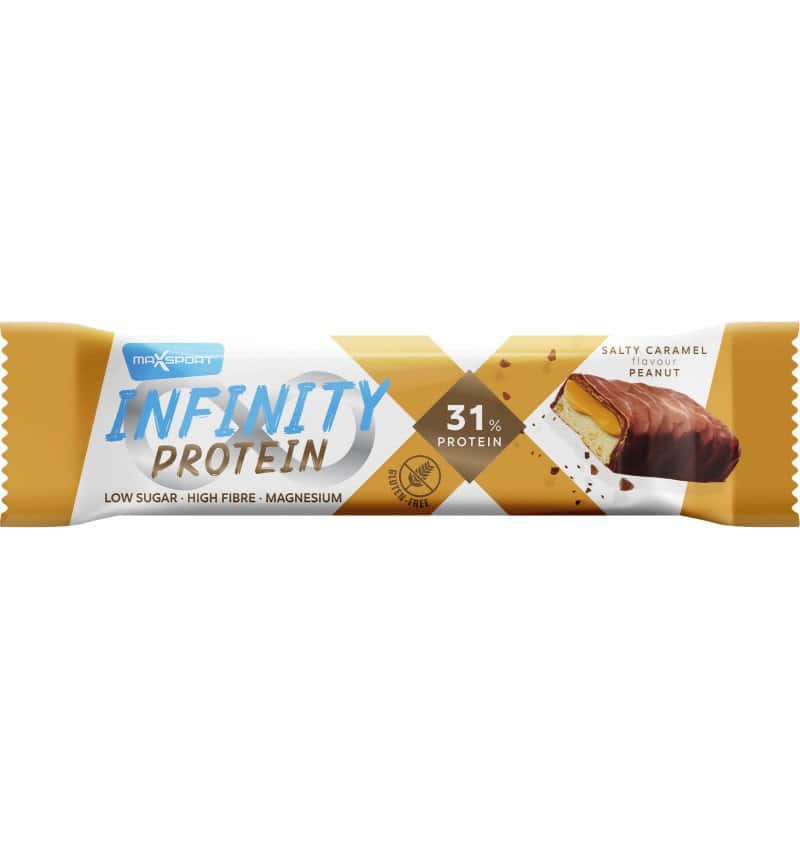 Baton proteic cu caramel sarat Infinity Protein 31%, 55g, Max Sport 1 Baton proteic cu caramel sarat Infinity Protein 31%