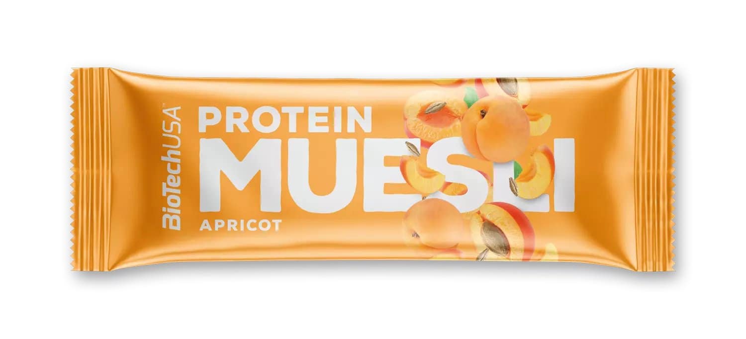 Baton proteic cu piersica Muesli, 30g, BioTechUSA 1 Baton proteic cu piersica Muesli
