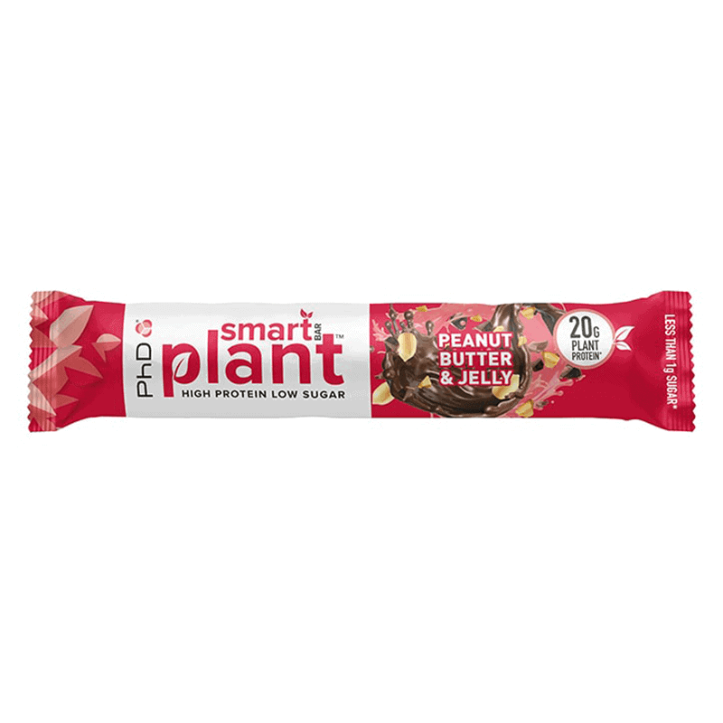 Baton proteic vegetal cu aroma de unt de arahide si jeleu Smart Bar Peanut Butter & Jelly