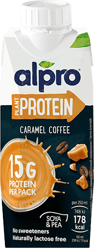 Bautura din soia cu proteina si caramel