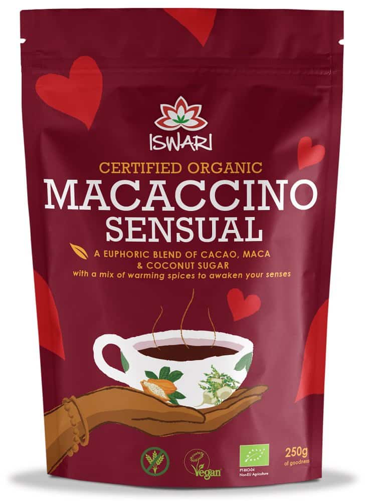 Bautura instant energizanta bio vegana Macaccino Sensual, 250g, Iswari 1 Bautura instant energizanta bio vegana Macaccino Sensual