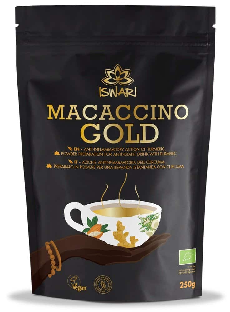 Bautura instant functionala bio vegana Macaccino Gold, 250g, Iswari 1 Bautura instant functionala bio vegana Macaccino Gold