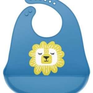 Bavetica din silicon cu buzunar cu model de leu