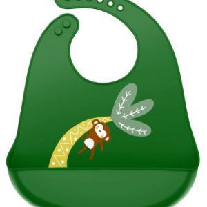 Bavetica din silicon cu buzunar cu model de maimuta