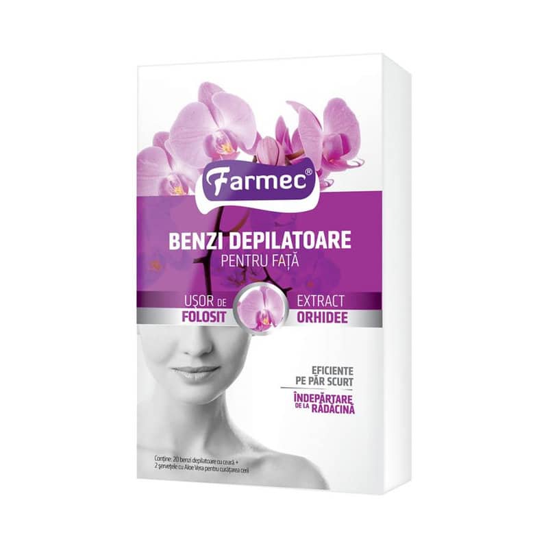 Benzi depilatoare pentru fata cu extract de orhidee