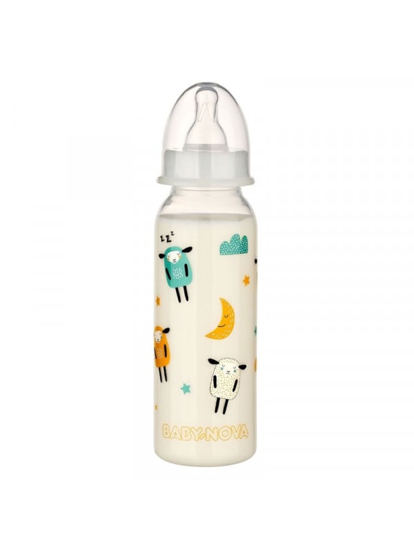 Biberon PP cu inel fosforescent Noapte Buna 47011, 240ml, Baby Nova 1 Biberon PP cu inel fosforescent Noapte Buna 47011