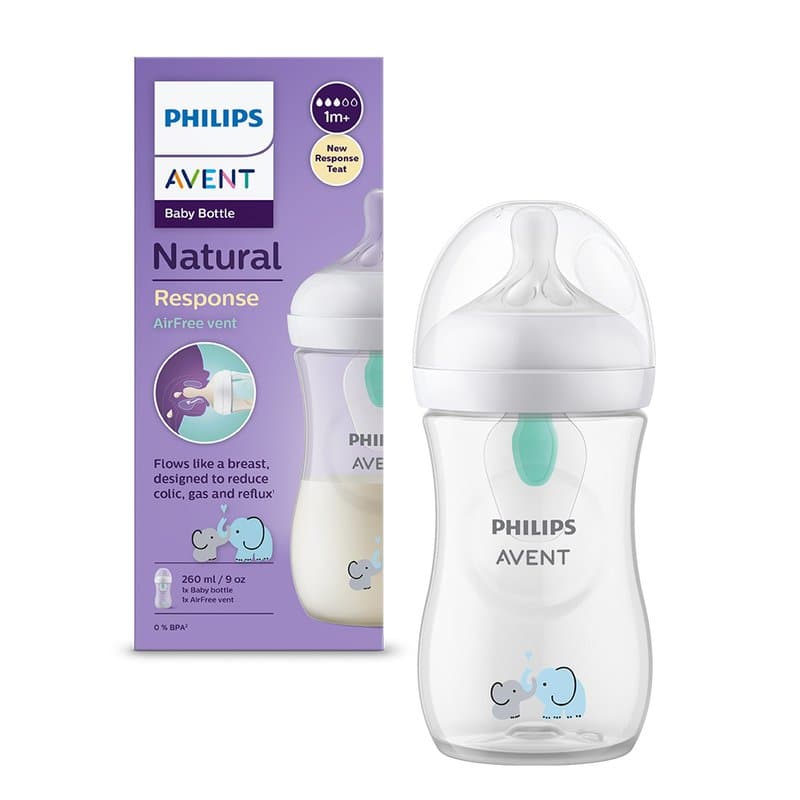 Biberon anti-colici model elefant pentru +1 luni Natural Response SCY673/81