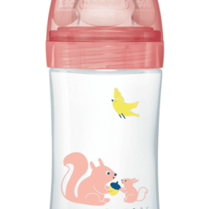 Biberon cu functie senzoriala si tetina plata anti-colici 0-6 luni Gradina Debit 2