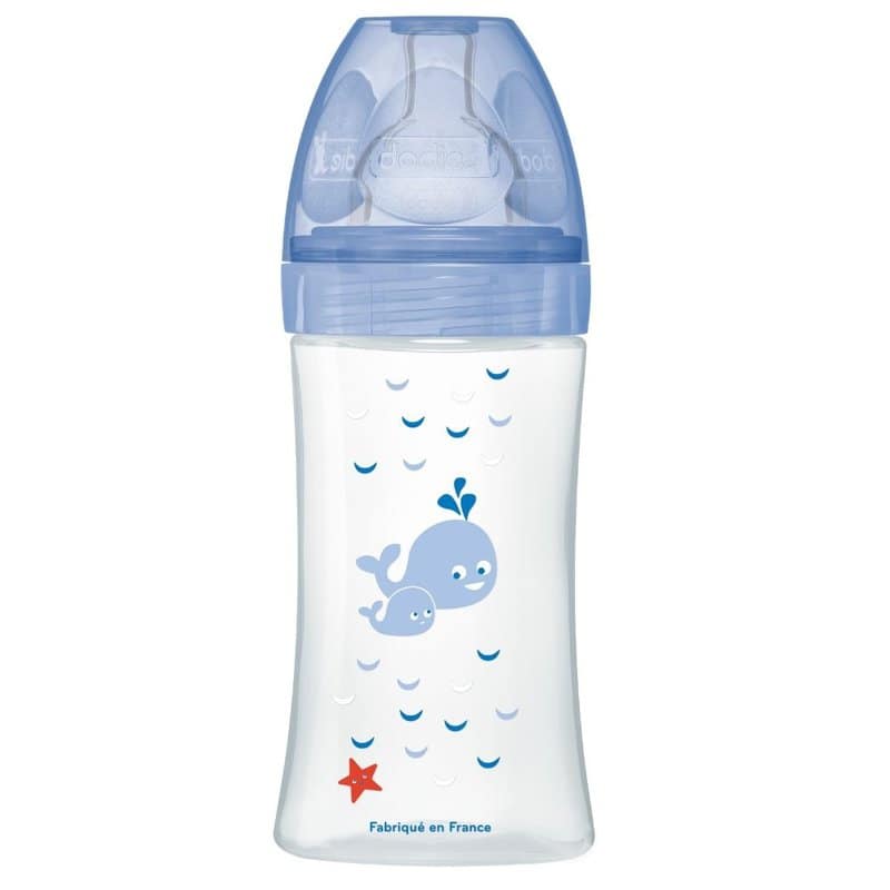 Biberon cu functie senzoriala si tetina plata anti-colici 0-6 luni Mare Debit 2