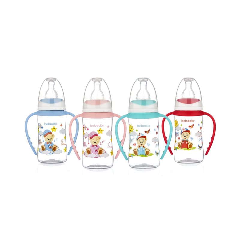 Biberon cu manere pentru +6 luni