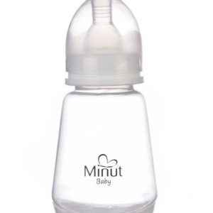 Biberon cu tetina din silicon si capac pentru 0+ Baby