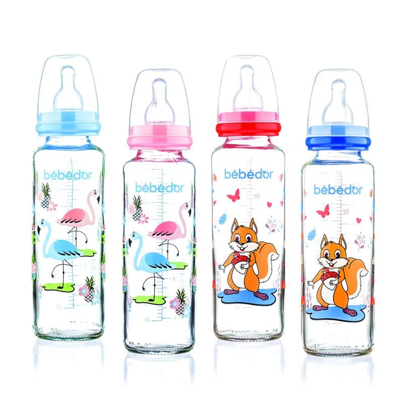 Biberon din sticla cu tetina de silicon pentru +0 luni 31302