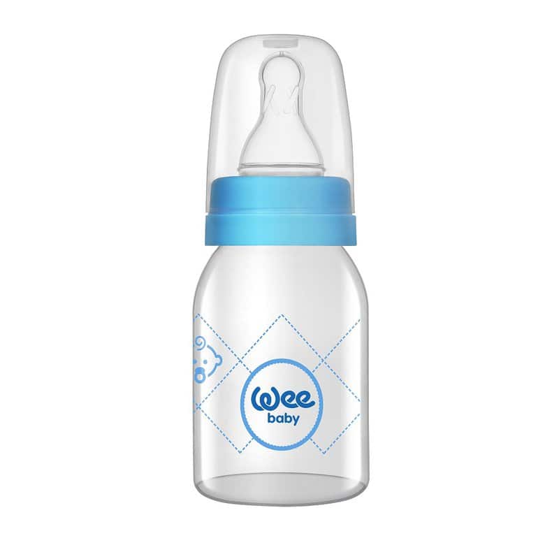 Biberon sticla cu tetina din silicon rotunda