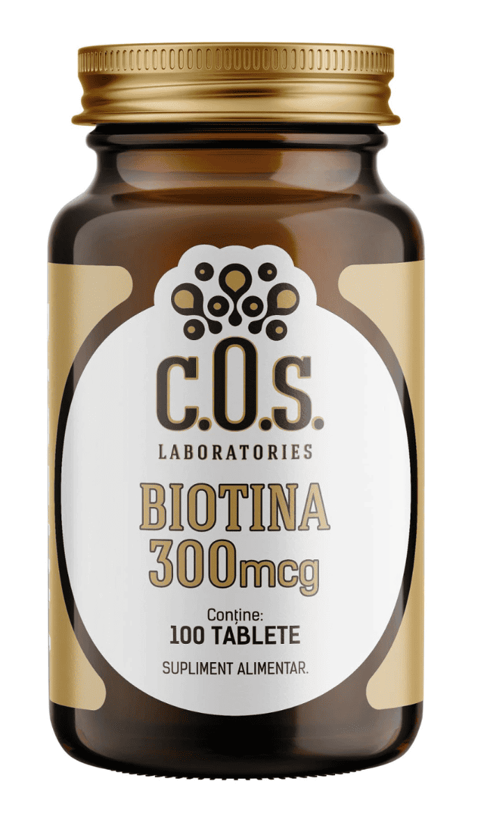 Biotina 300mcg, 100 tablete, COS Laboratories 1 Biotina 300mcg