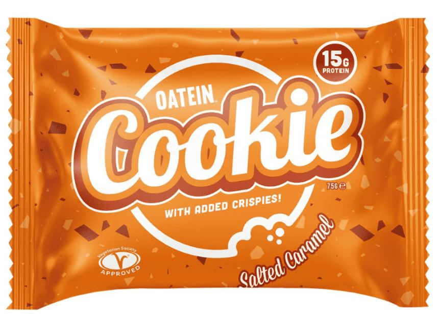 Biscuit proteic cu aroma de caramel sarat High Protein Cookie, 75g, Oatein 1 Biscuit proteic cu aroma de caramel sarat High Protein Cookie