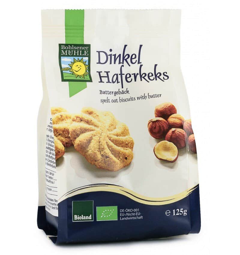 Biscuiti bio din faina de grau spelta cu ovaz si unt, 125g, Bohlsener Muhle 1 Biscuiti bio din faina de grau spelta cu ovaz si unt