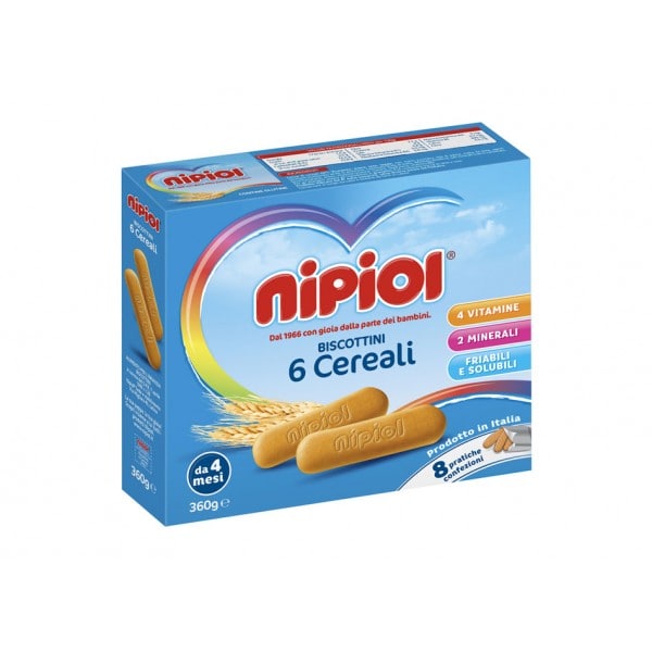 Biscuiti cu 6 cereale Nipiol 4 luni+
