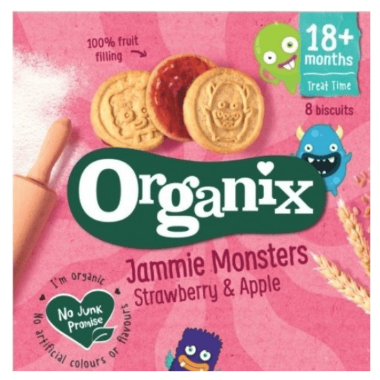 Biscuiti cu gem de capsuni si mere Goodies +18 luni Bio