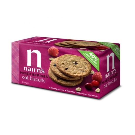 Biscuiti din ovaz integral cu fructe de padure