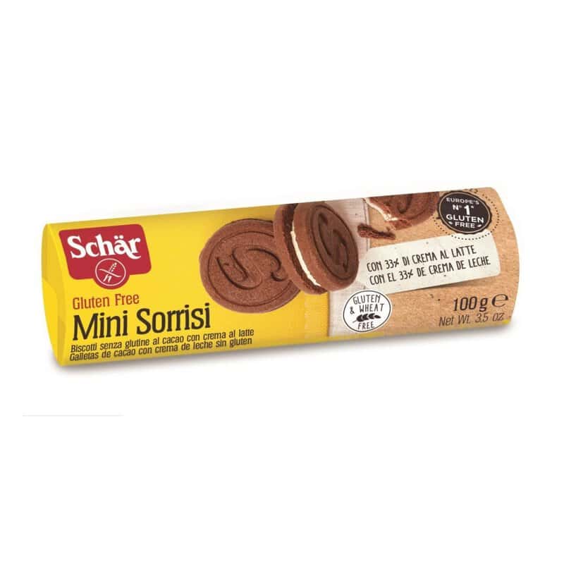 Biscuiti fara gluten cu cacao si crema de lapte Mini Sorrisi