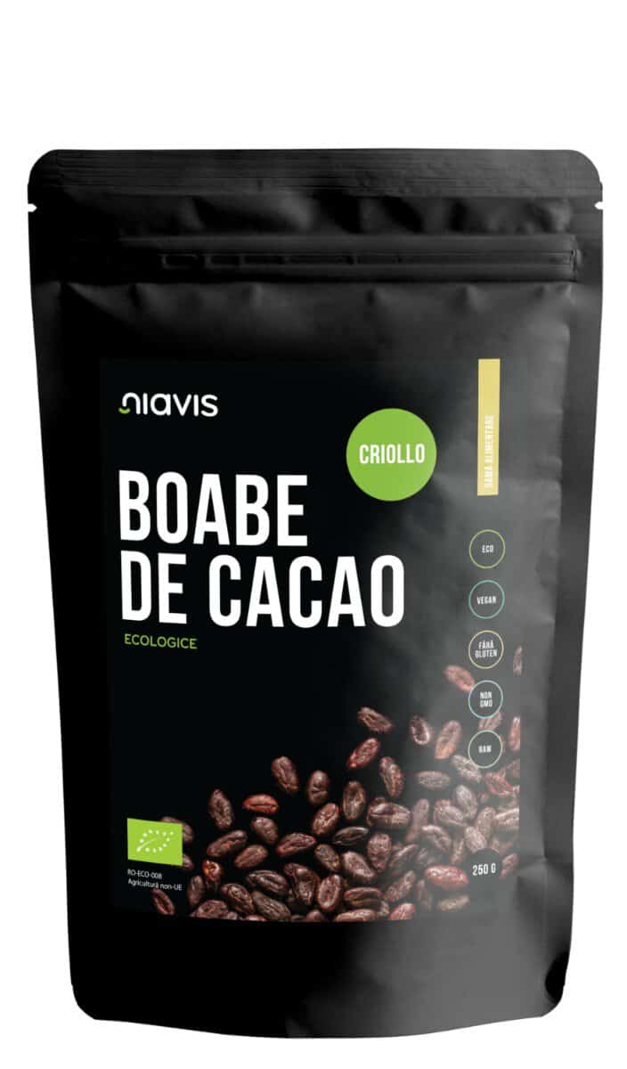 Boabe de cacao intregi ecologice, 250g, Niavis 1 Boabe de cacao intregi ecologice