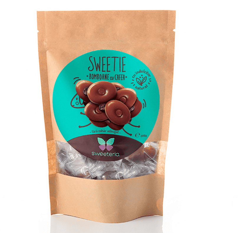 Bomboane fara zahar cu cafea, 200g, Sweeteria 1 Bomboane fara zahar cu cafea