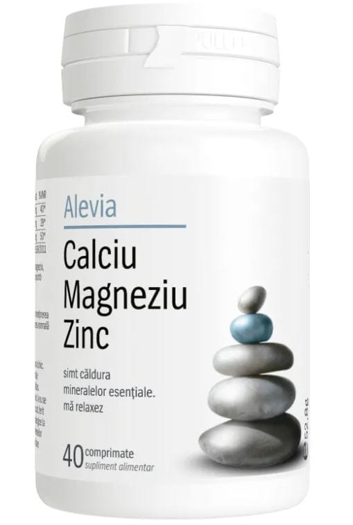 Calciu Magneziu Zinc, 40 comprimate, Alevia 1 Calciu Magneziu Zinc
