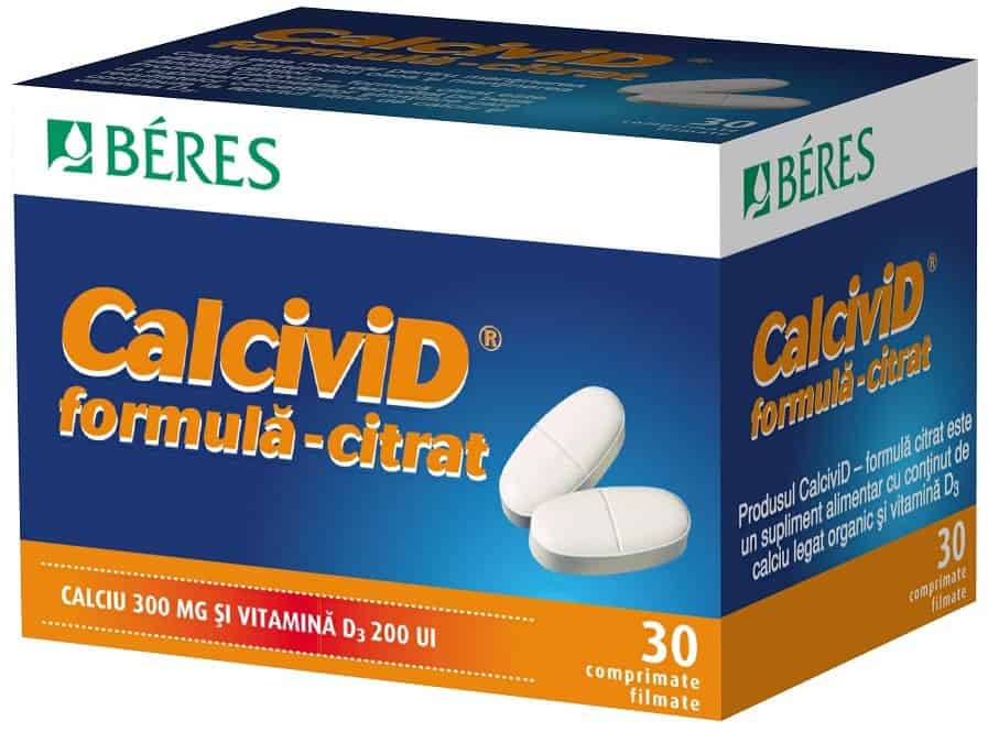 Calcivid formula citrat, 30 comprimate, Beres 1 Calcivid formula citrat