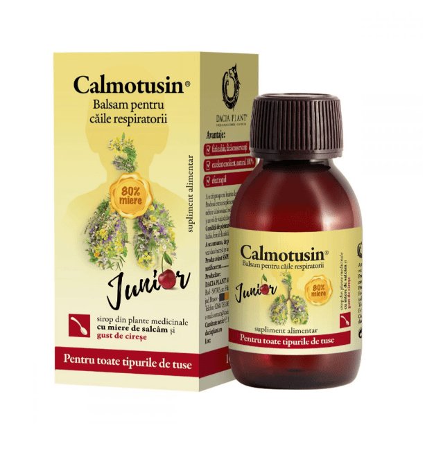 Calmotusin Junior cu gust de cirese, 100ml, Dacia Plant 1 Calmotusin Junior cu gust de cirese