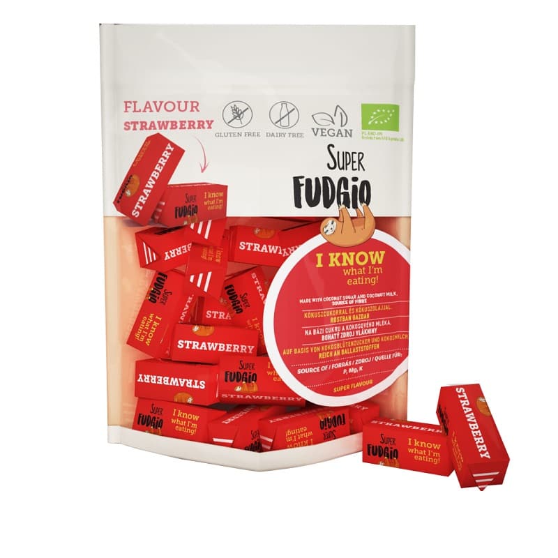 Caramele bio cu aroma de capsuni fara gluten