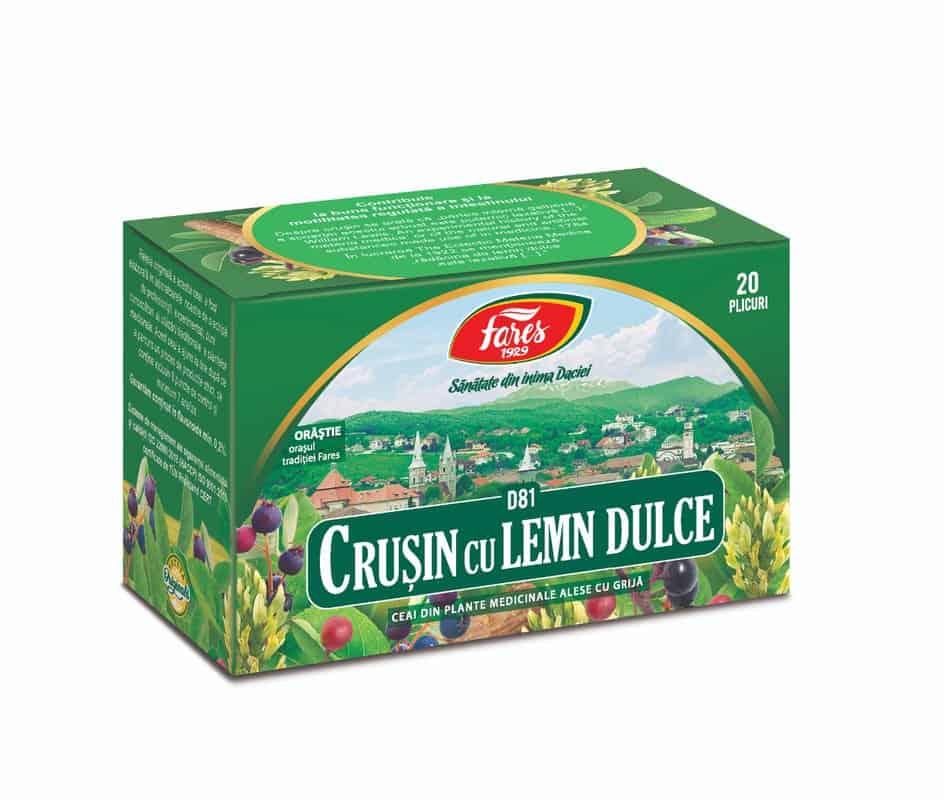 Ceai crusin cu lemn dulce D81, 20 plicuri, Fares 1 Ceai crusin cu lemn dulce D81