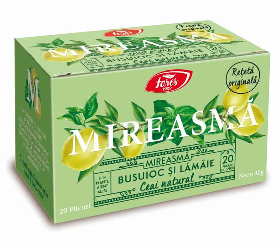 Ceai cu busuioc si lamaie Mireasma, 20 plicuri, Fares 1 Ceai cu busuioc si lamaie Mireasma