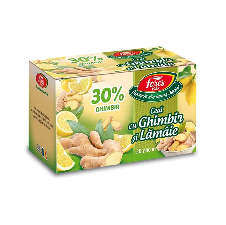 Ceai cu ghimbir 30% si lamaie